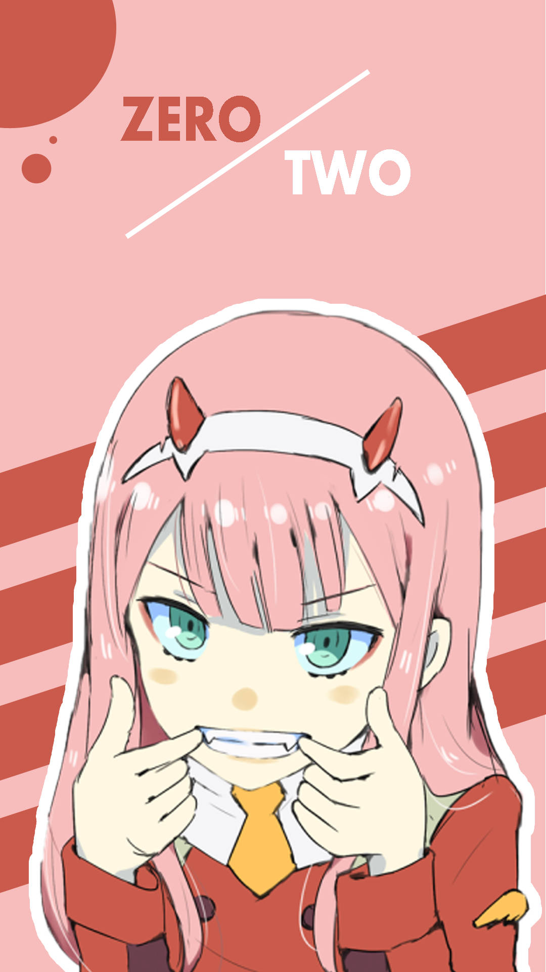 Zero Two Forcing To Smile Phone Background