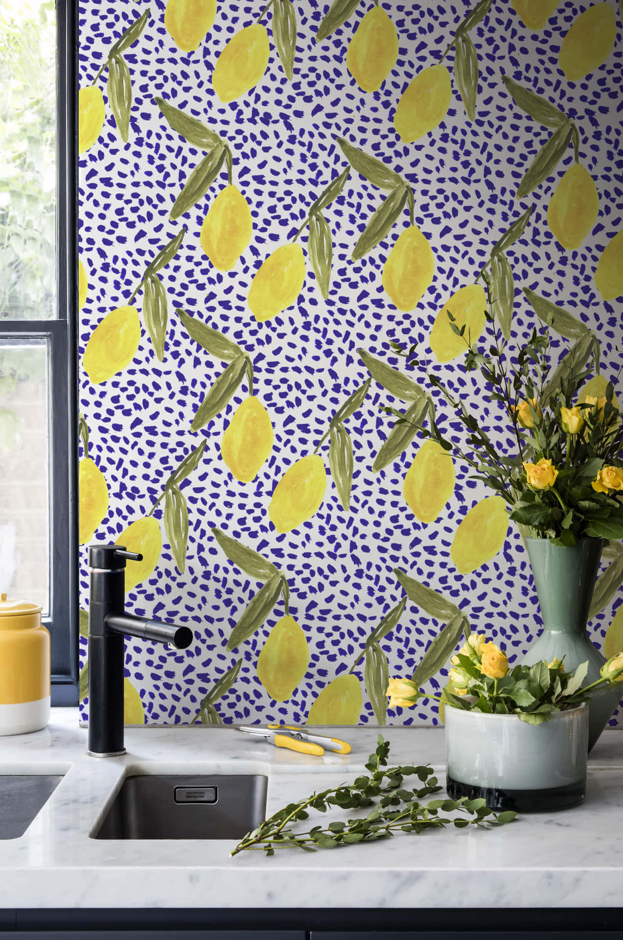 Zesty Lemon Wall Decor Background