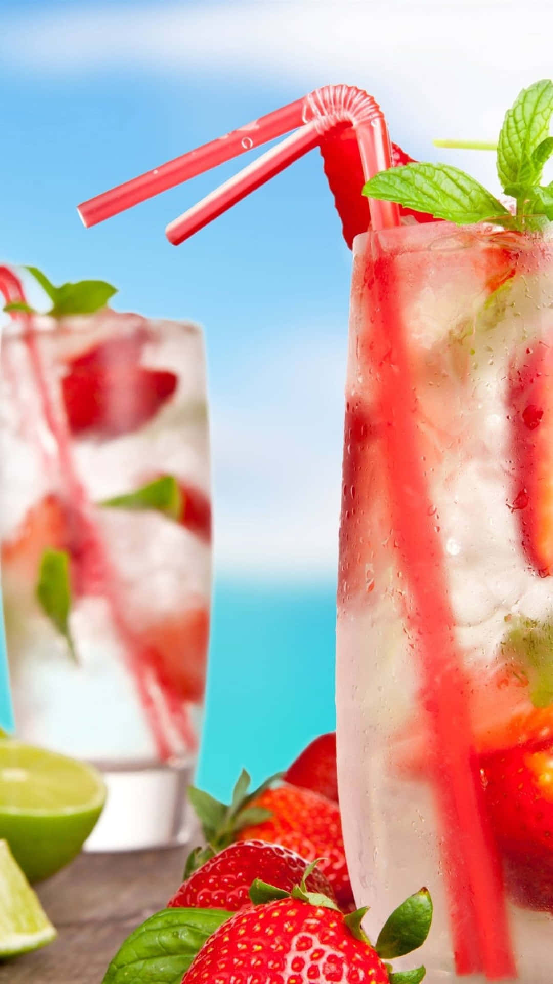 Zesty Strawberry Drink Background