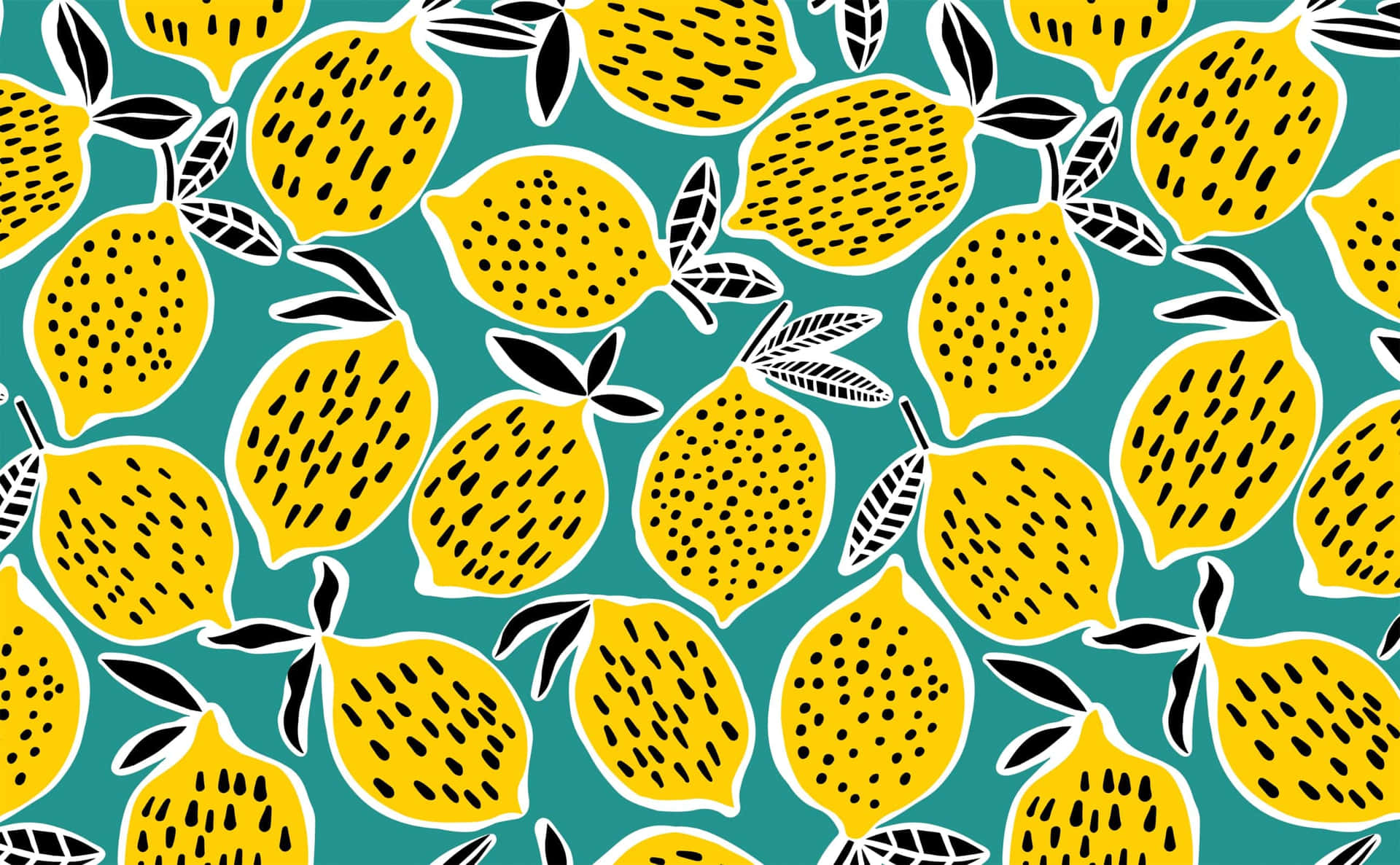 Zesty Yellow Lemon Illustration Background