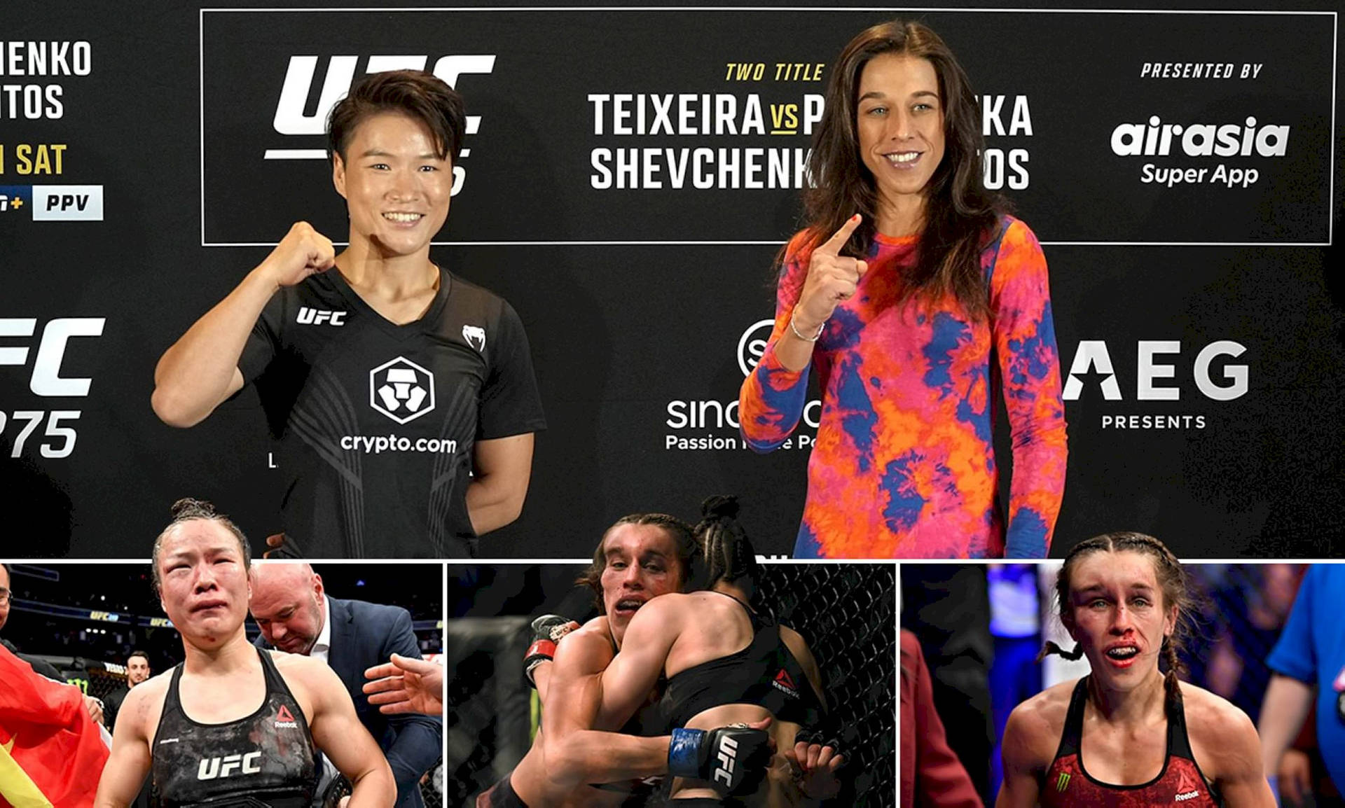 Zhang Weili Joanna Jędrzejczyk Collage Background