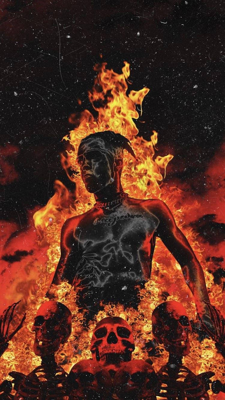 Zillakami Cevered In Fire Background