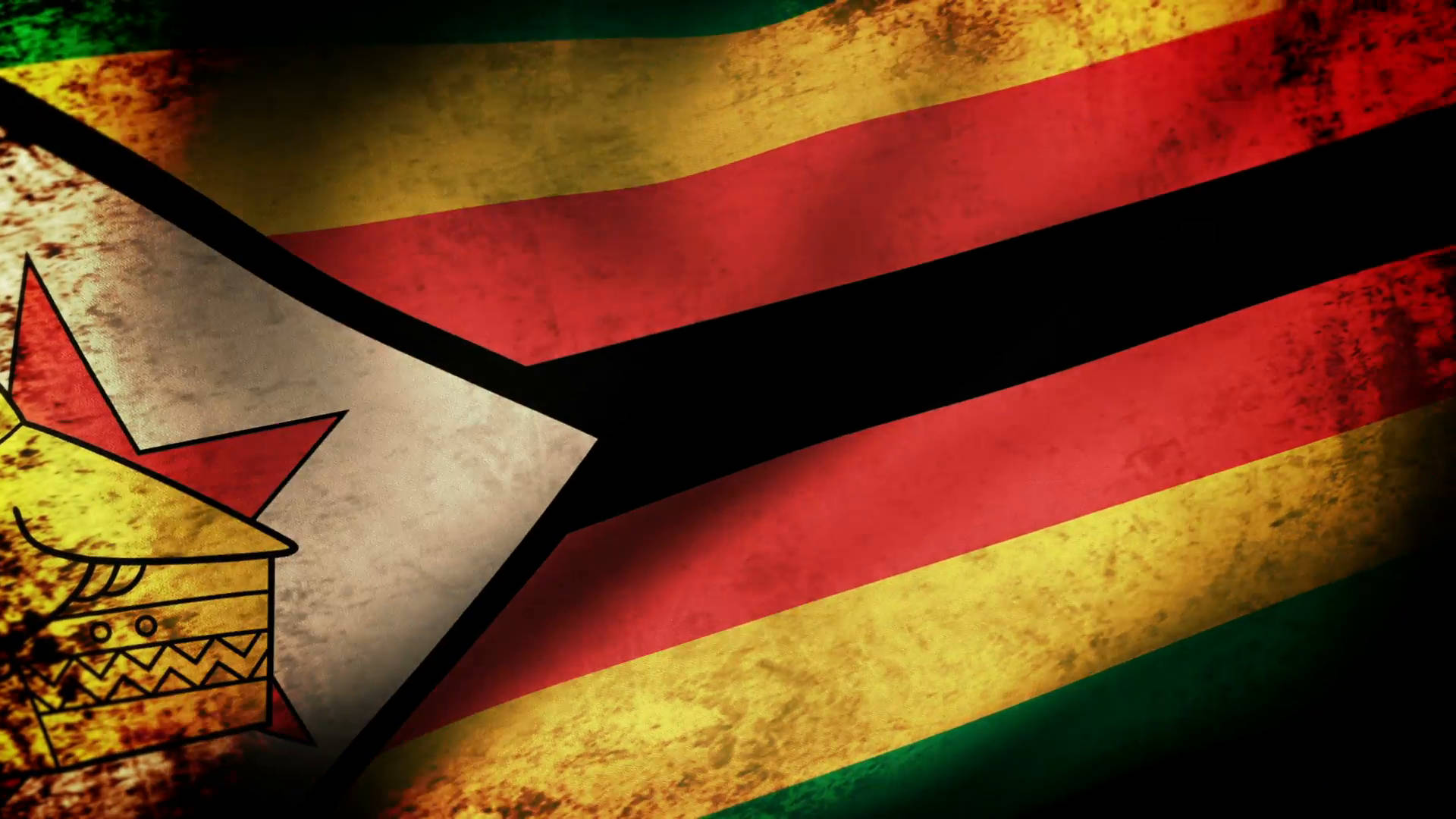 Zimbabwe Grunge Flag Background