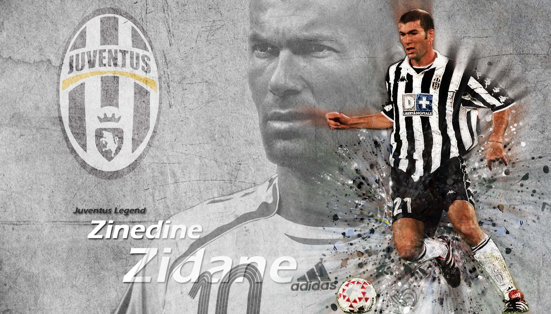 Zinedine Zidane In Action During His Tenure At Juventus Fc Background