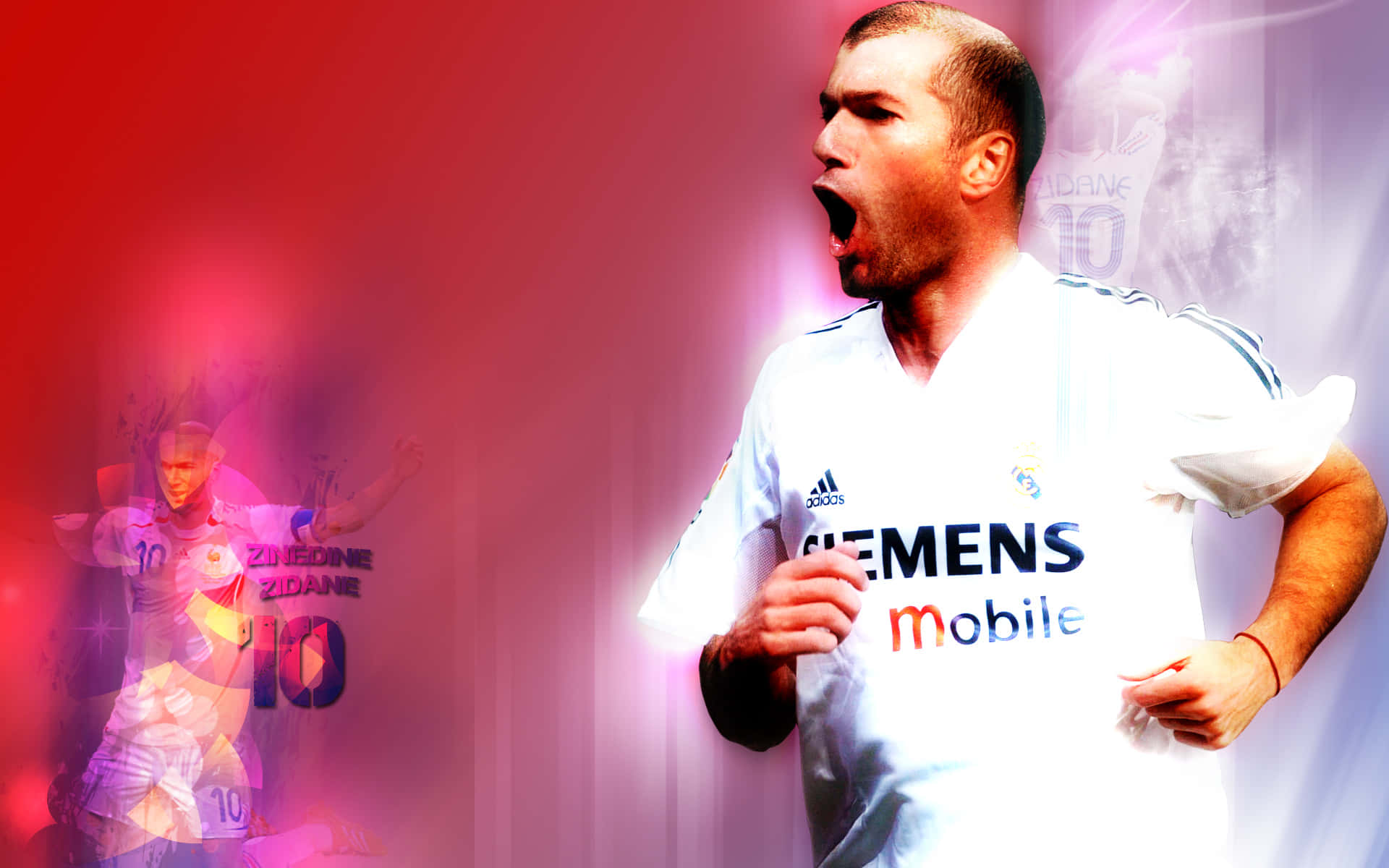 Zinedine Zidane Real Madrid Celebrating Photography Background