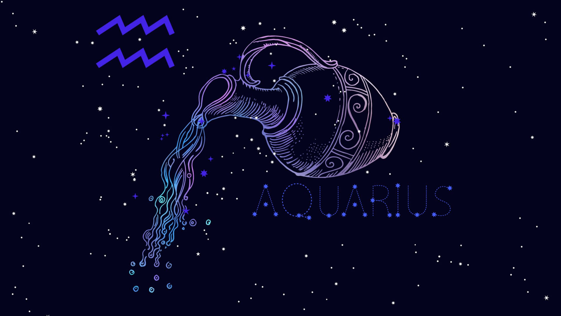 Zodiac Sign Aquarius Stars Background