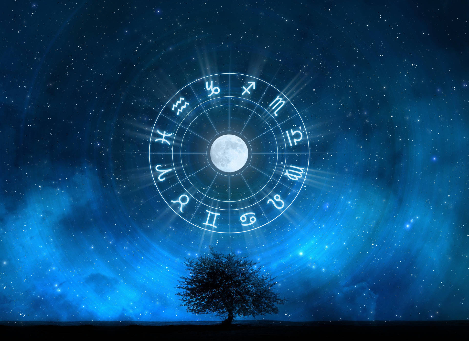 Zodiac Signs Starry Sky Background