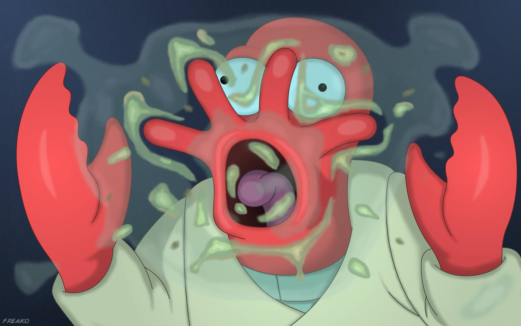 Zoidberg Trying To Eat Viewer Background