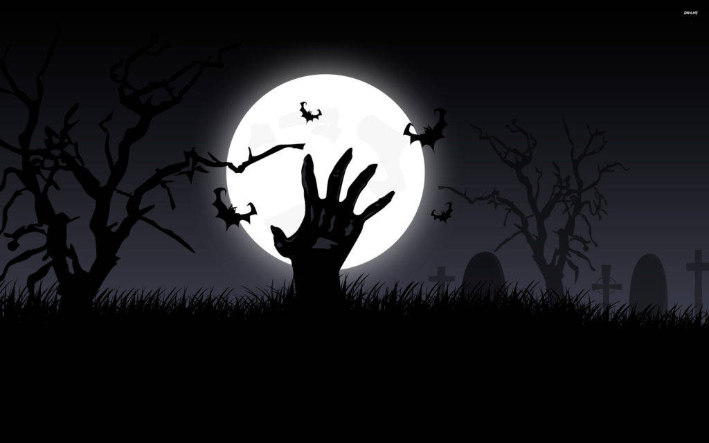 Zombie Hand In Moonlight Background