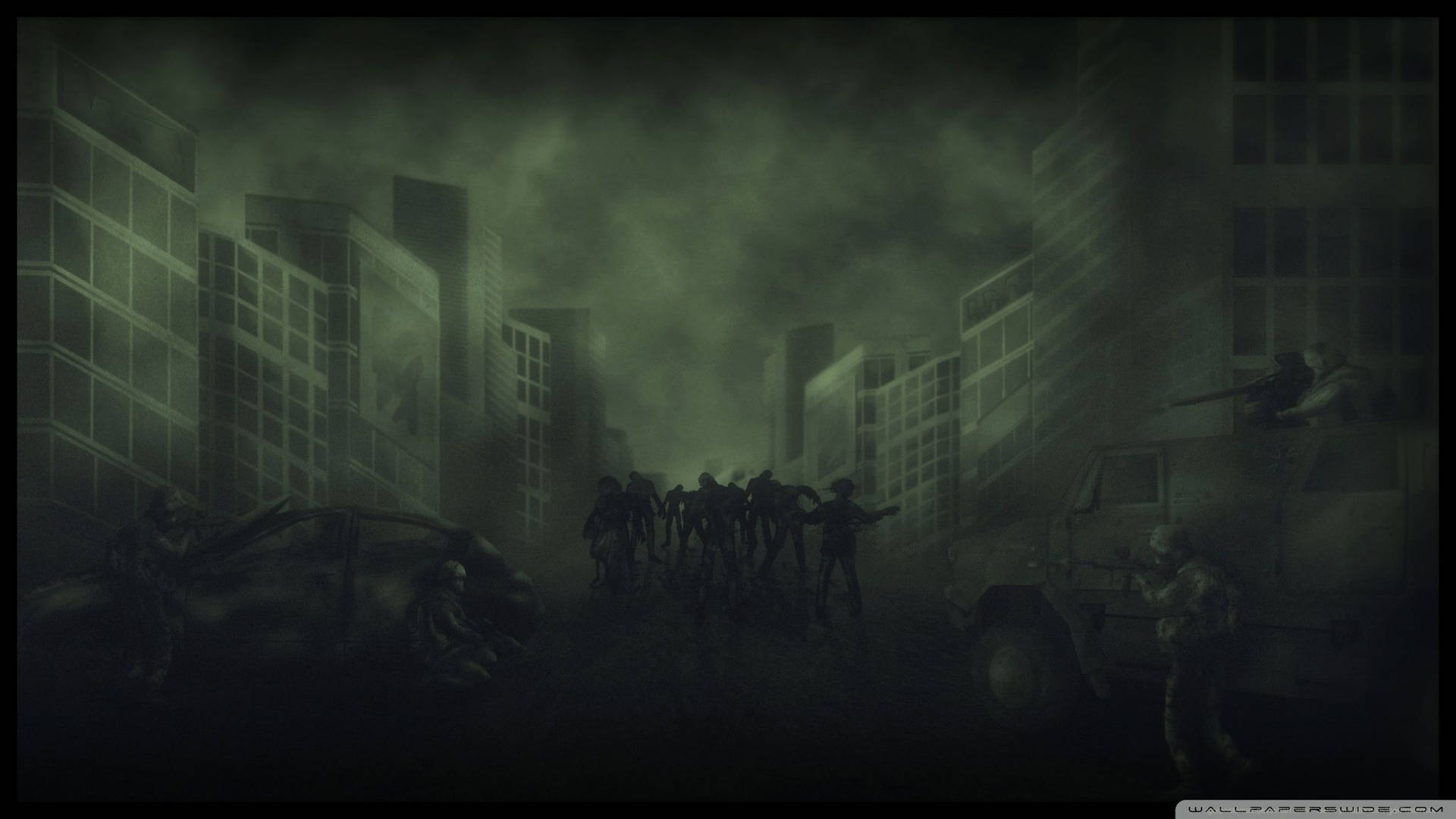 Zombie Invasion Attack Background