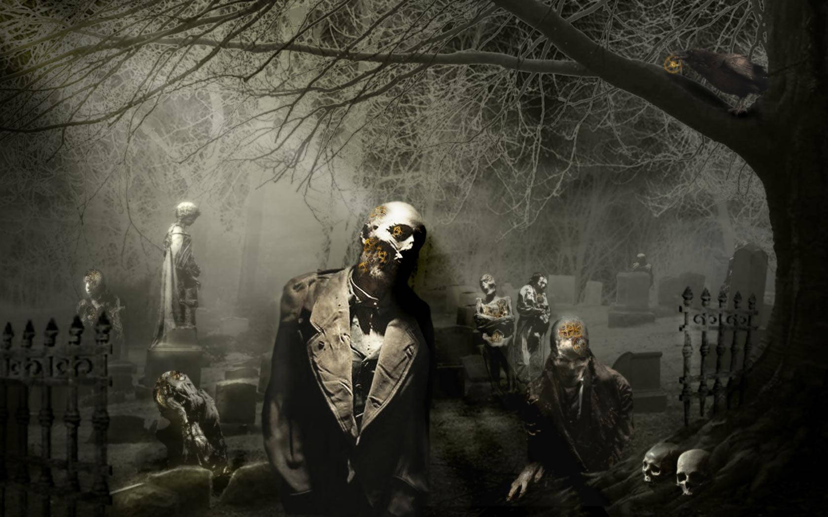 Zombies In Graveyard