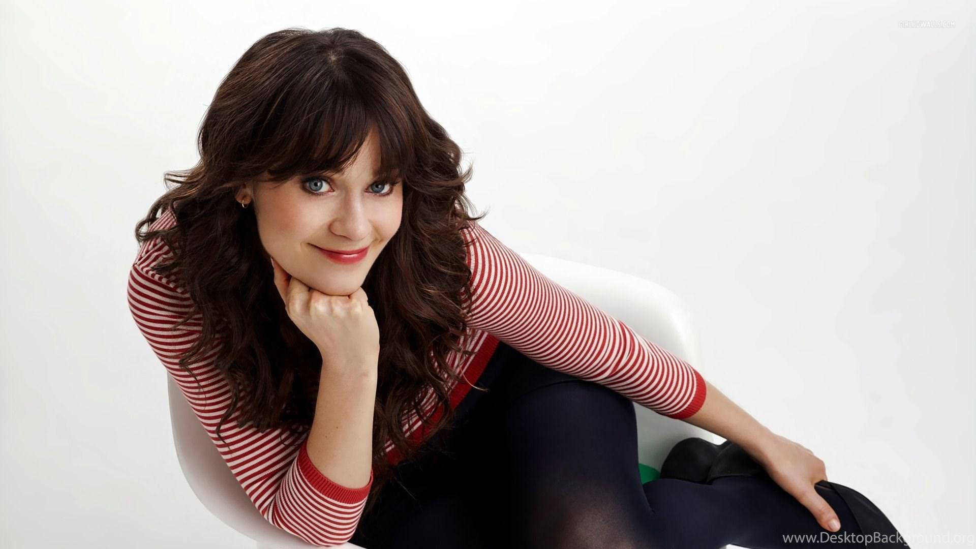 Zooey Deschanel Red And White Stripes