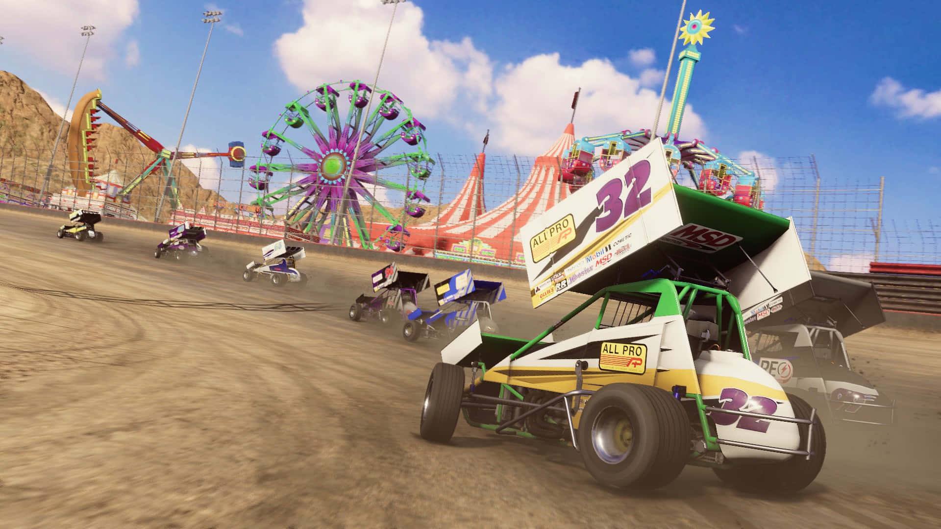 Zoom Down The Track In A High-powered Sprint Car Background