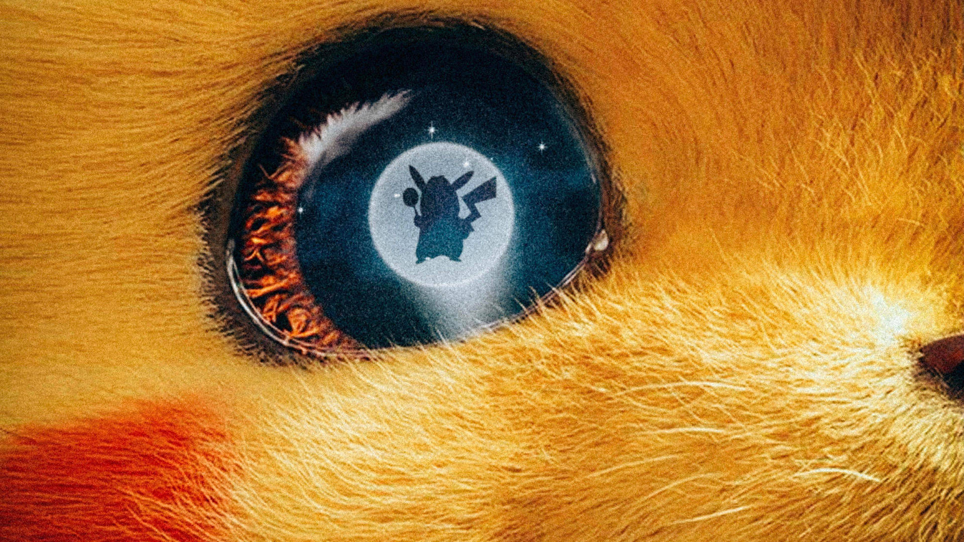Zoomed Detective Pikachu's Eyes Background