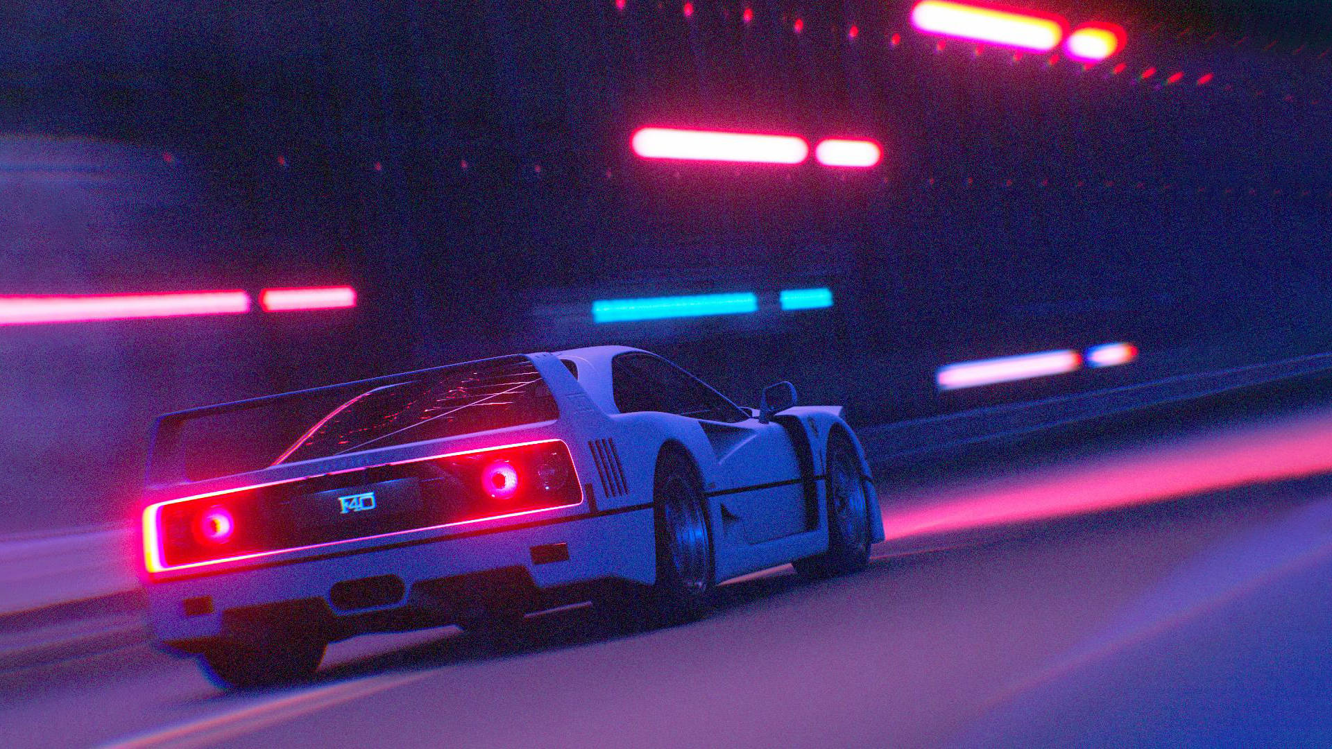 Zooming Jdm Car With Neon Lights