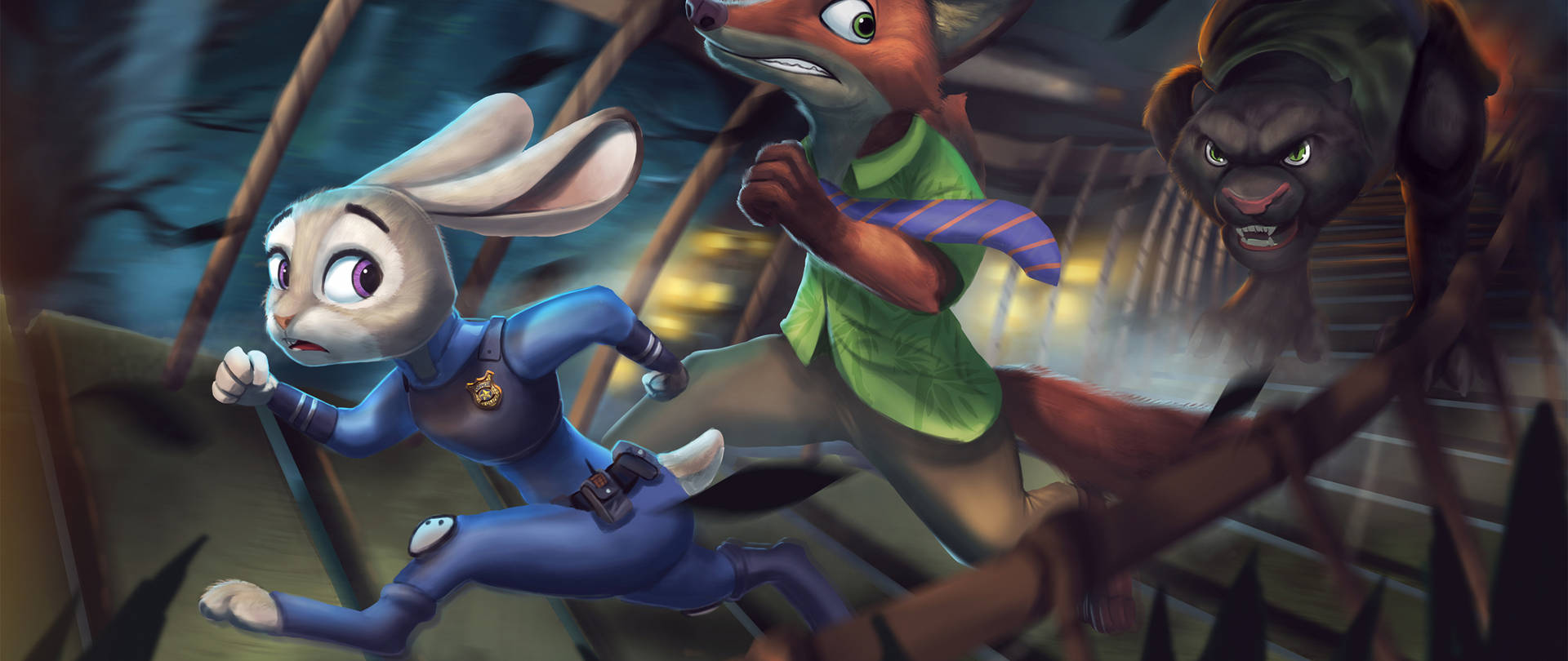 Zootopia Judy And Nick Running Background