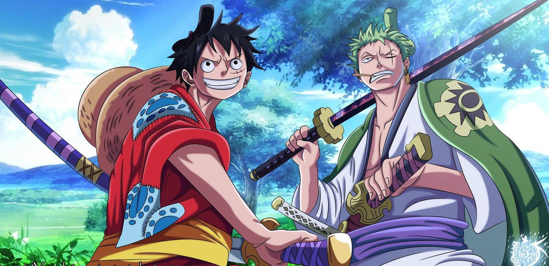 Zoro And Luffy One Piece Wano 4k Outfit