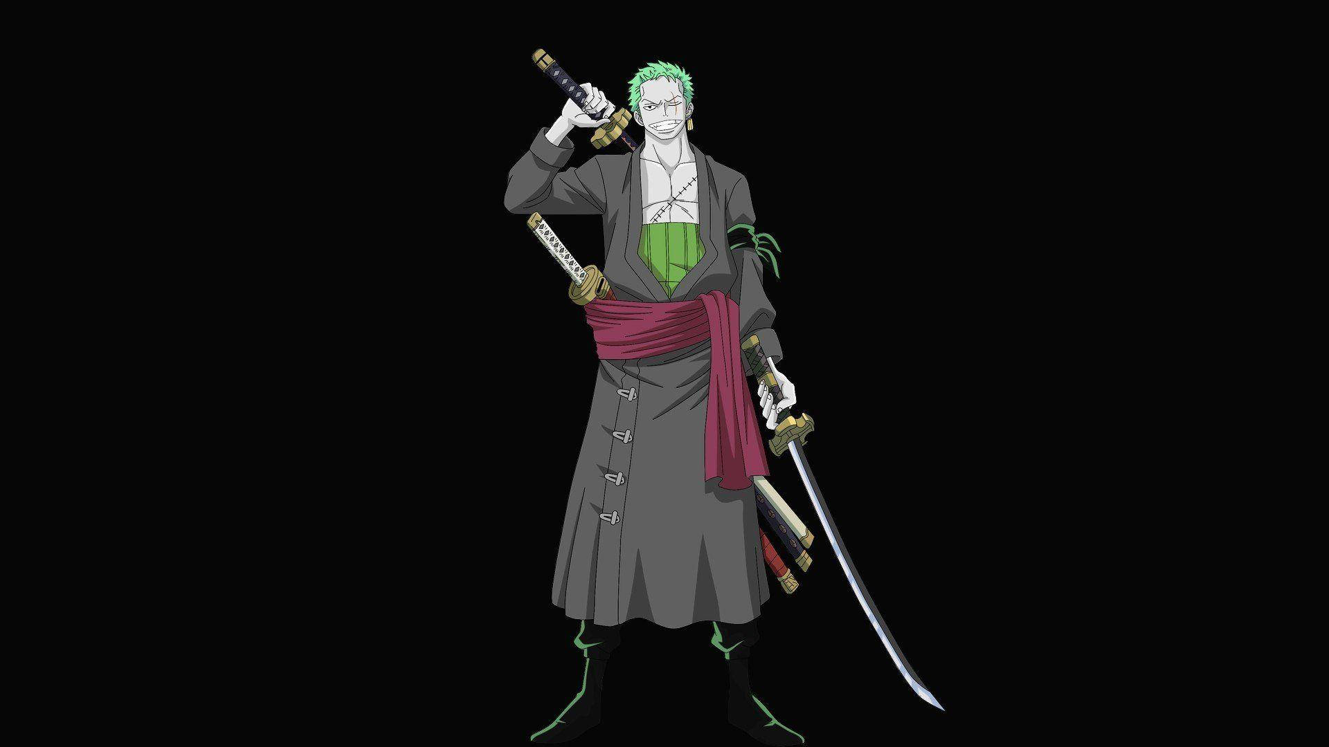 Zoro Hd Digital Art Black Background Background