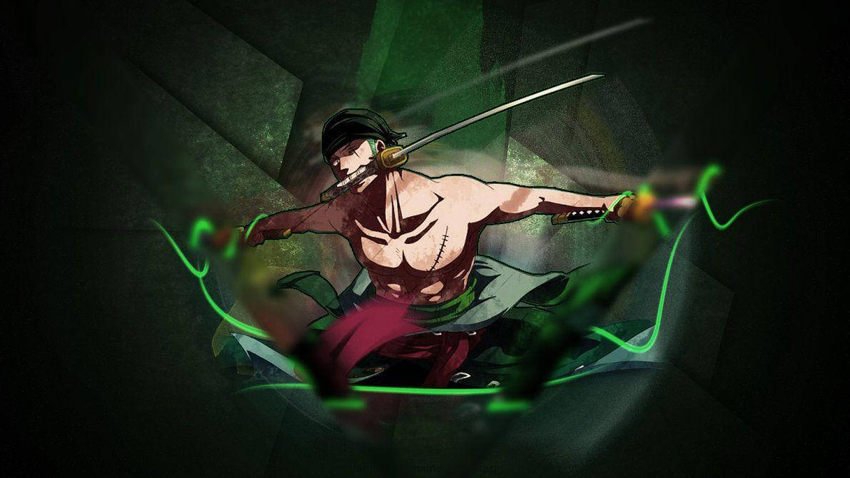 Zoro Hd Wielding Swords Background