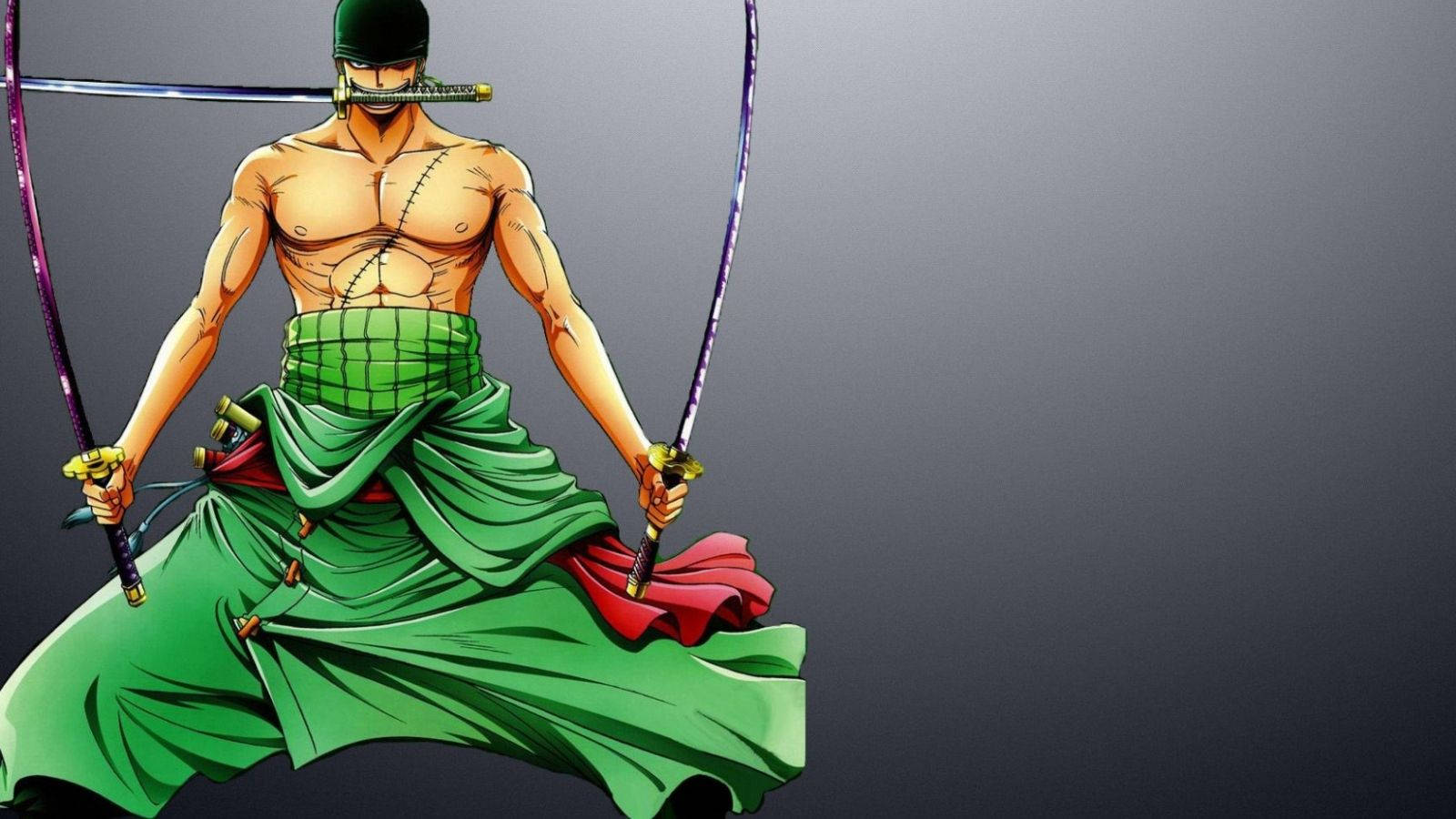 Zoro Hd Wielding Three Swords Background