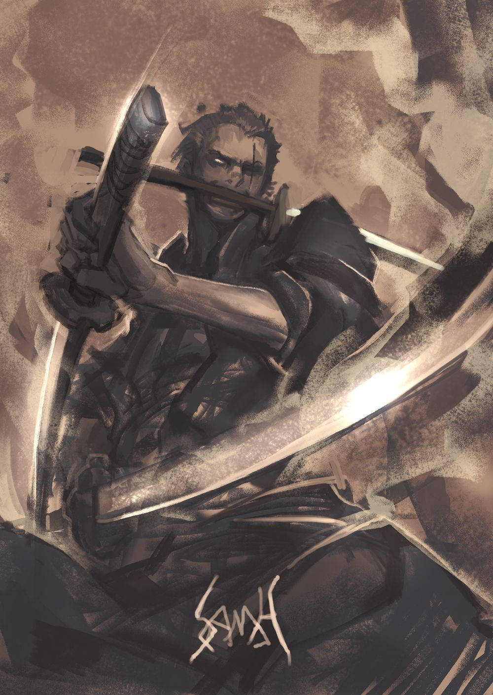 Zoro, The Fierce And Feared Swordsman From The Hit Series One Piece Background