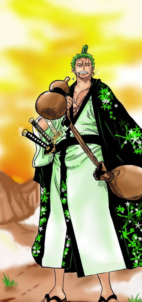 Zoro Wano In Pain Background