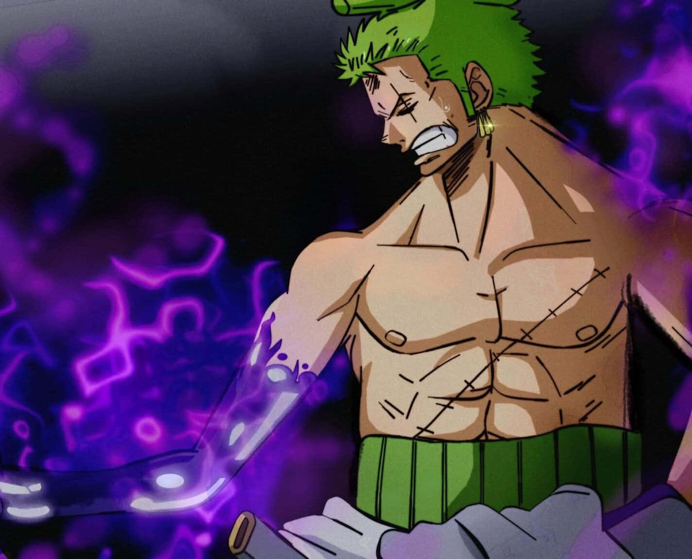 Zoro Wano Purple Hand Background