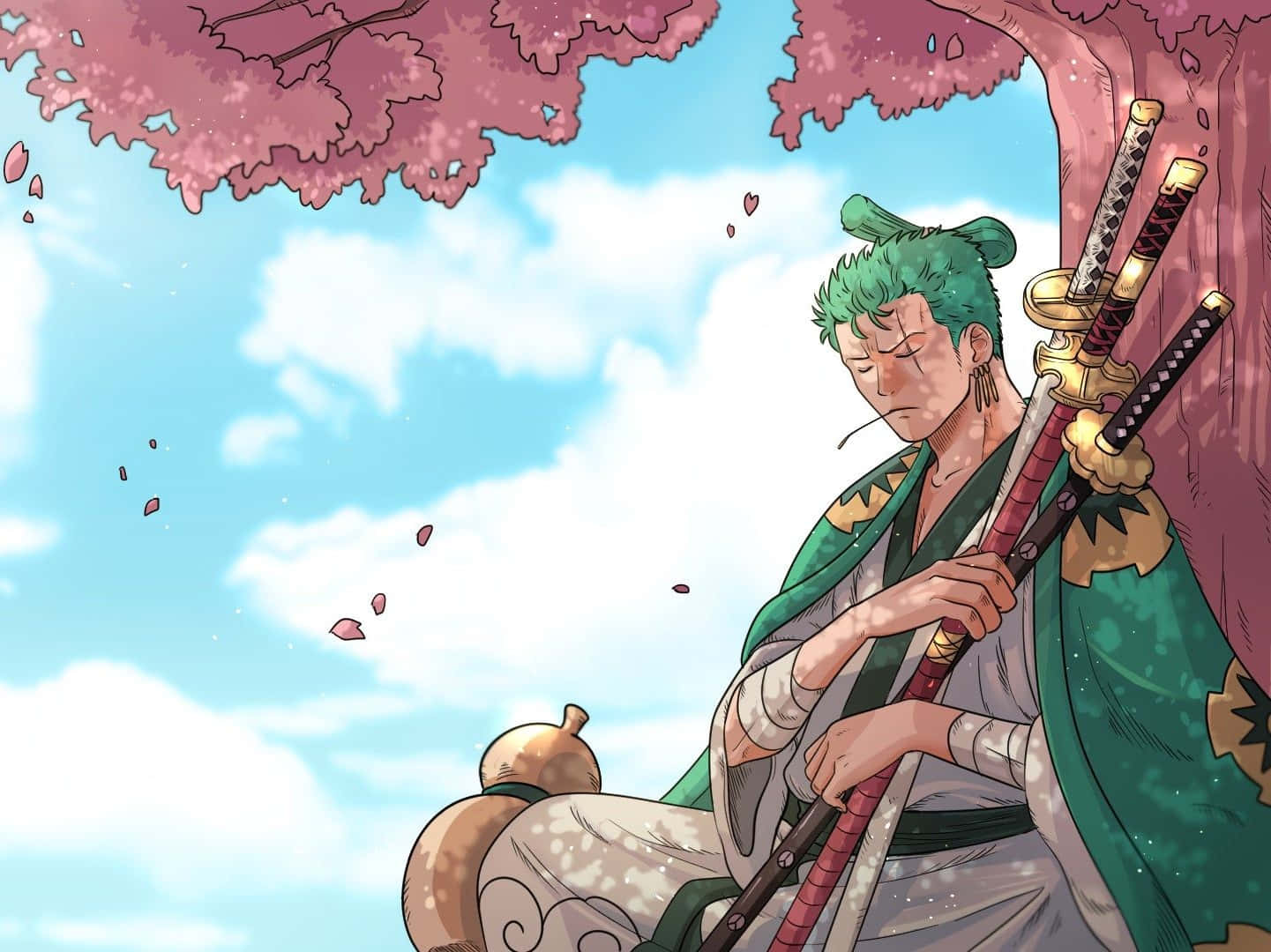 Zoro Wano Three Swords Background