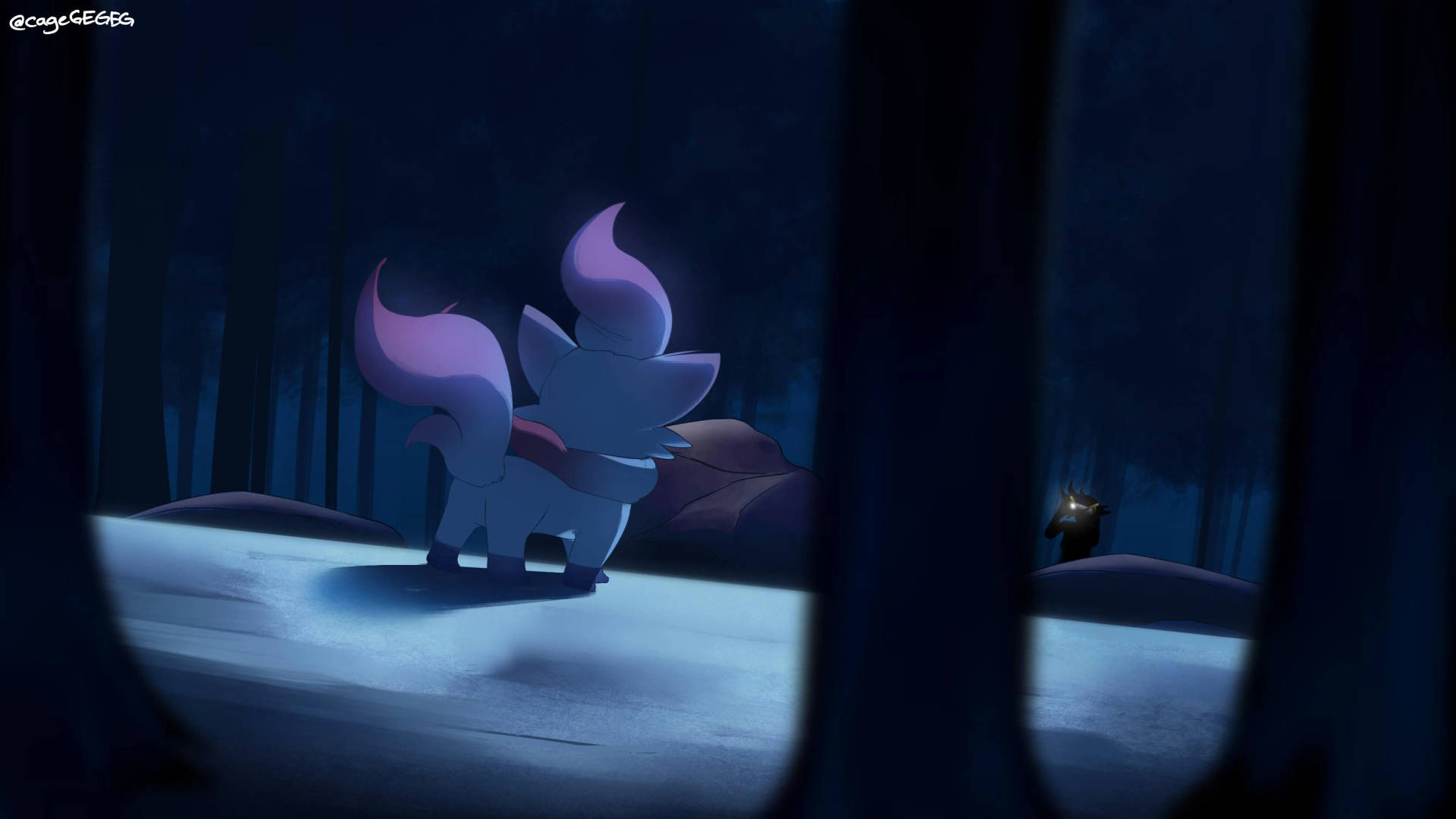 Zorua Alone In The Forest Background