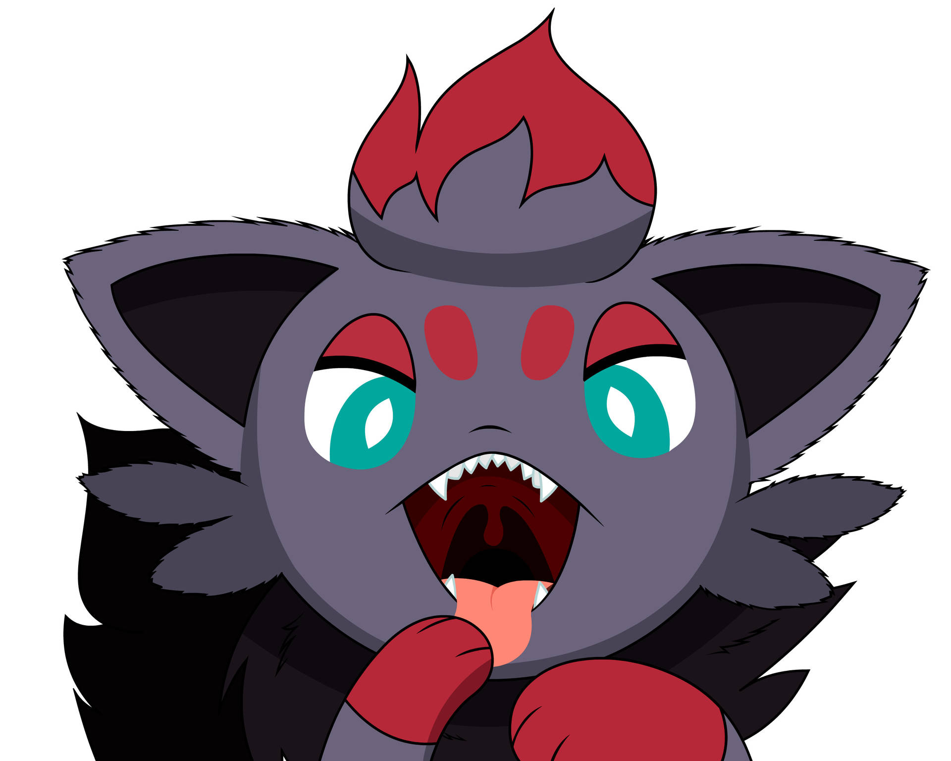 Zorua With Wide Open Mouth