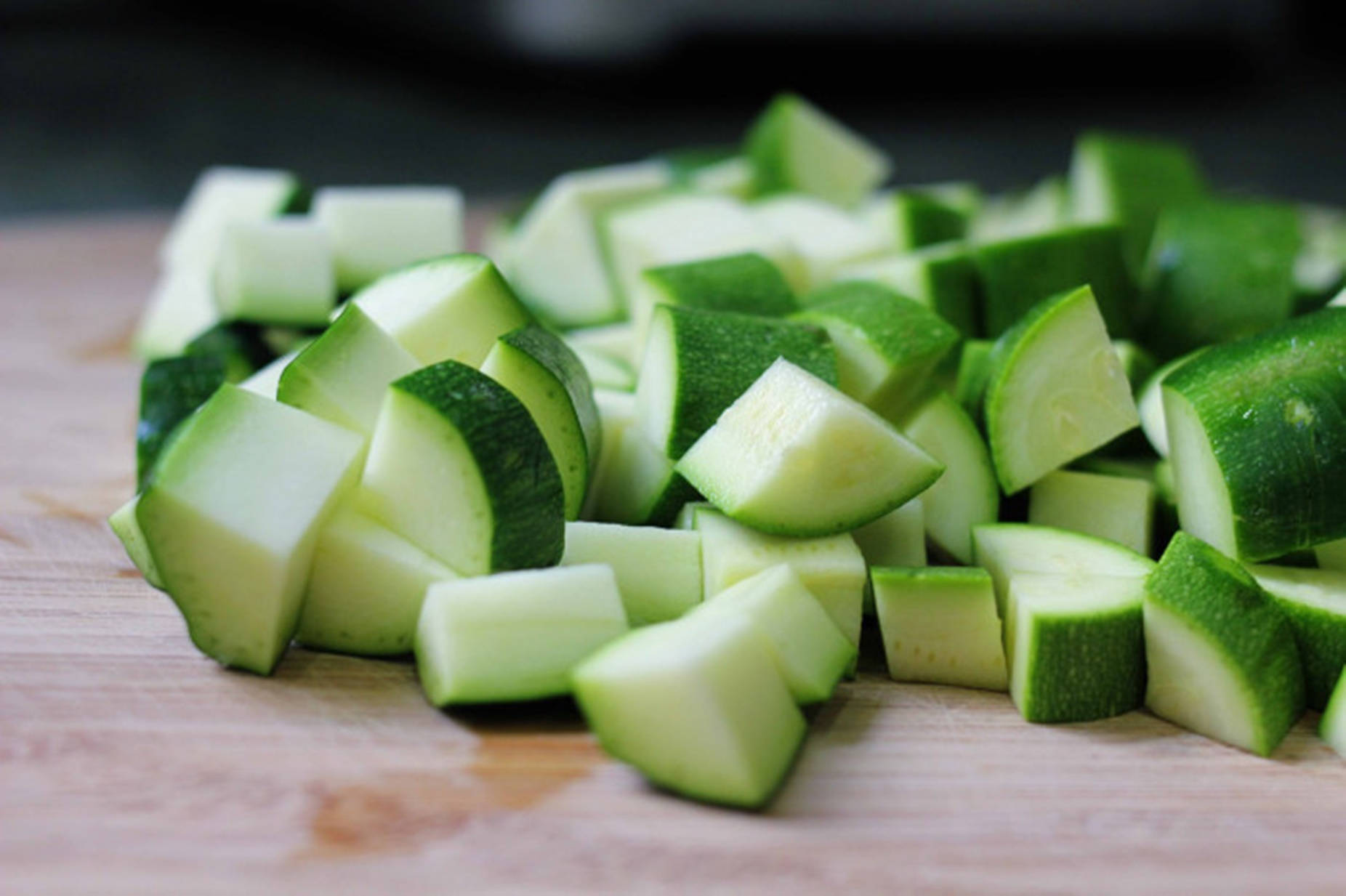 Zucchini Chopped Into Small Pieces