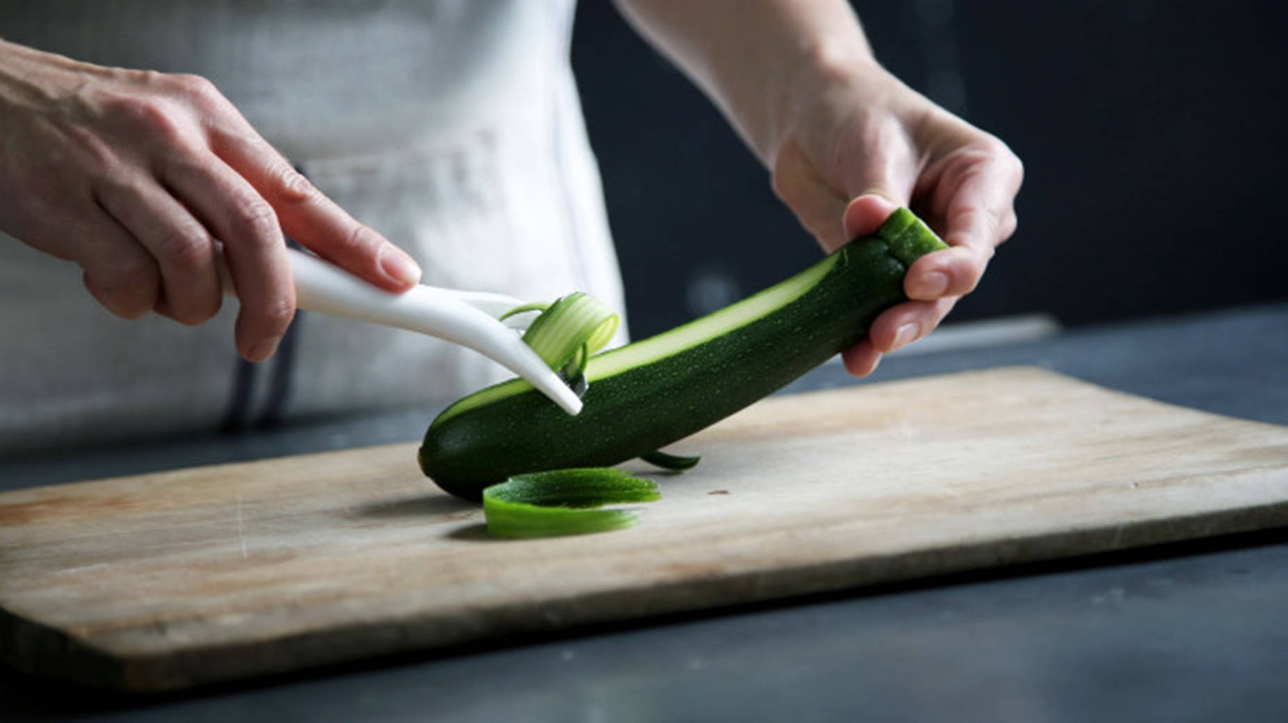 Zucchini Peeled By A Chef Background