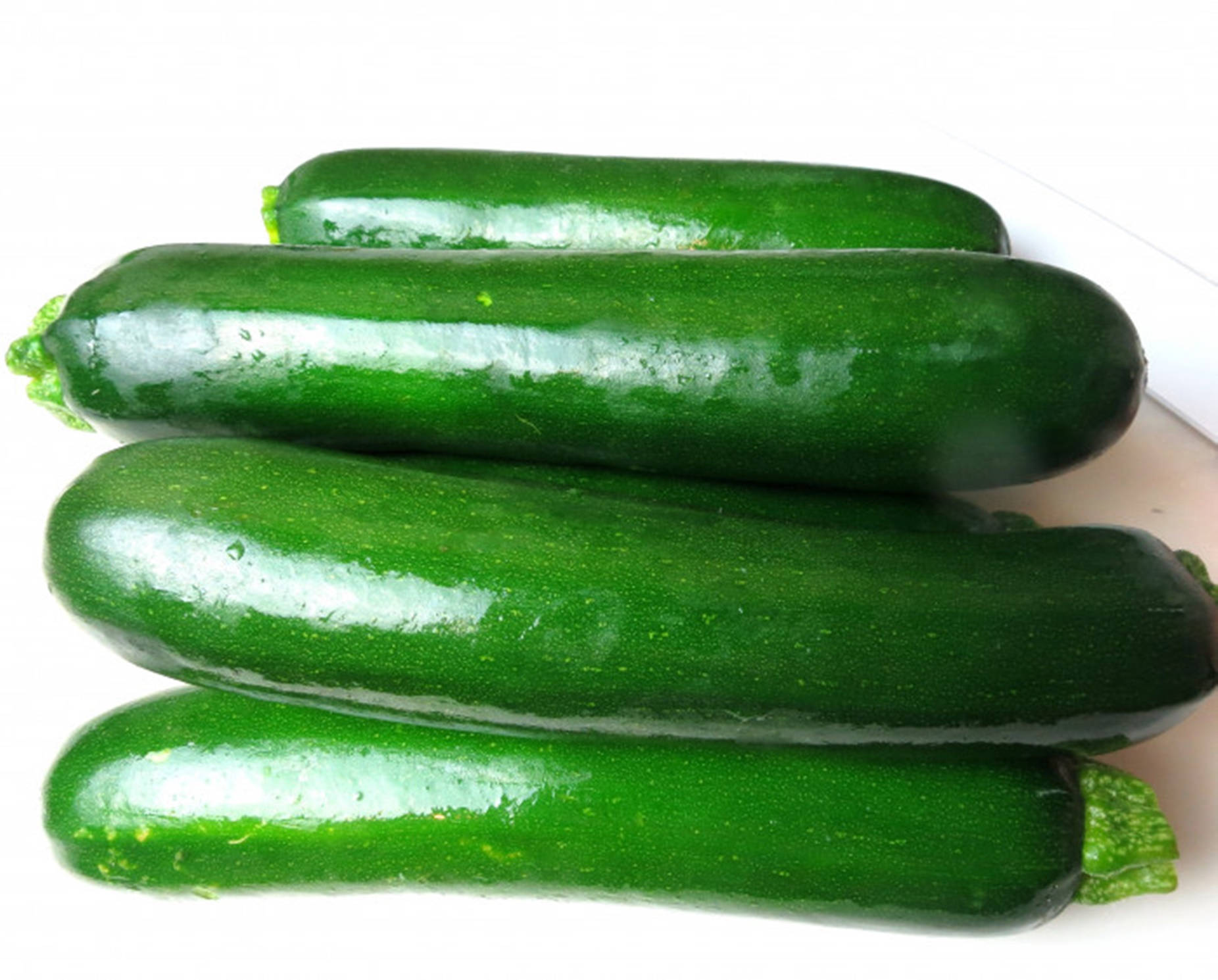 Zucchinis With Shiny Green Skins