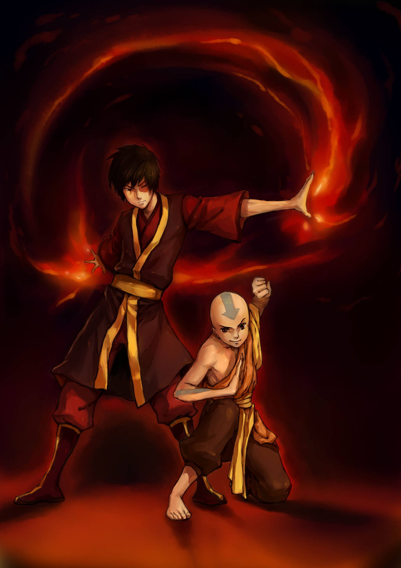 Zuko And Aang From Avatar Background